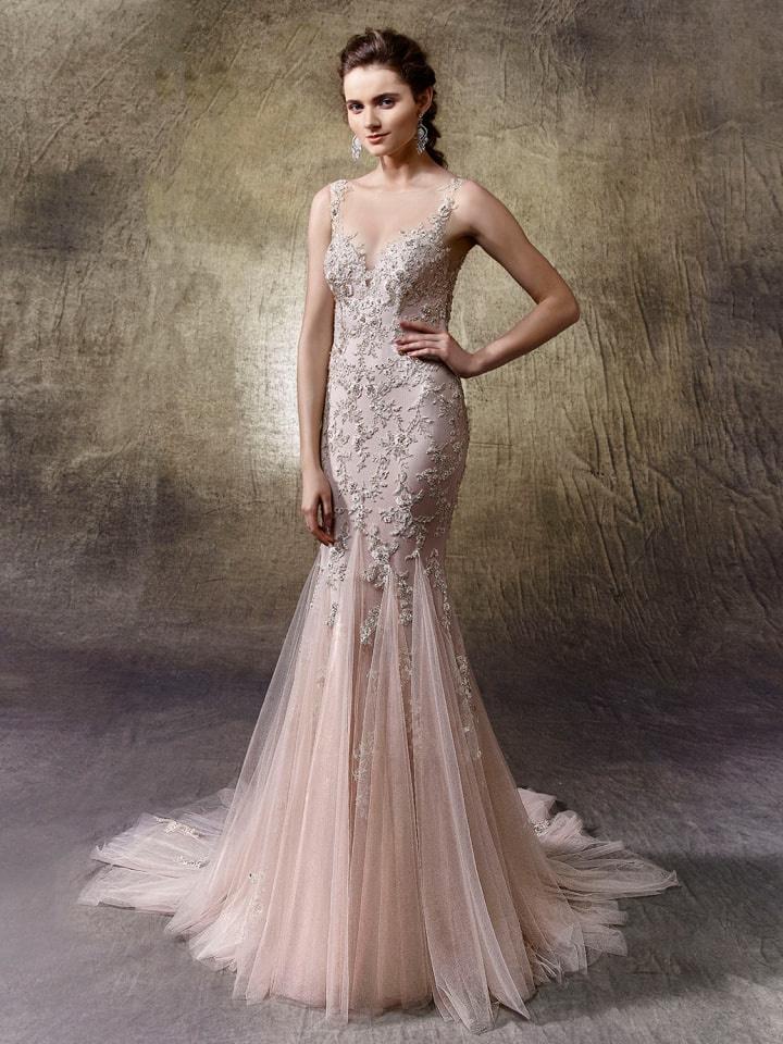 Rose coloured outlet wedding dress