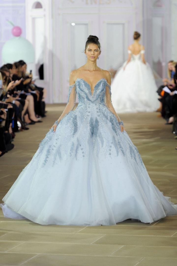 Blue Cinderella Wedding Dress