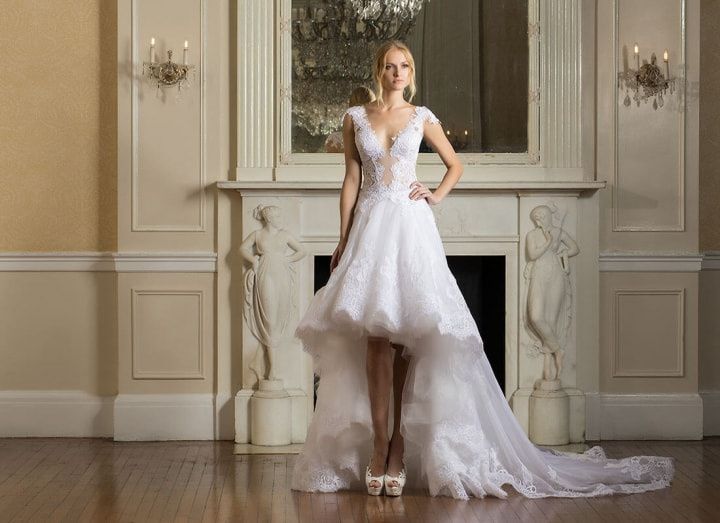 High low bridal dress hotsell