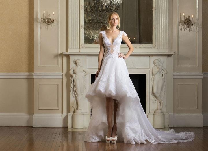 High low wedding dress with clearance boots