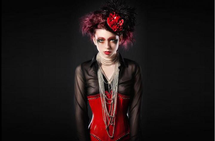 Halloween wedding idea - gothic glam bridesmaid ensembles