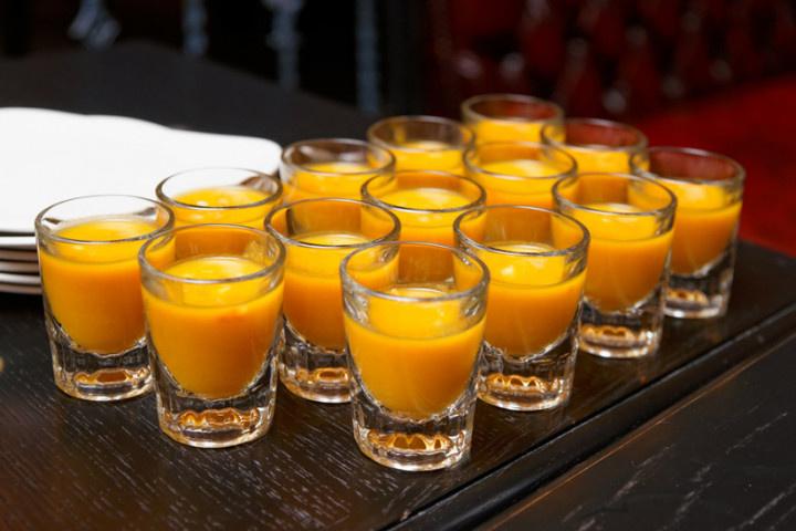 Butternut squash soup shots