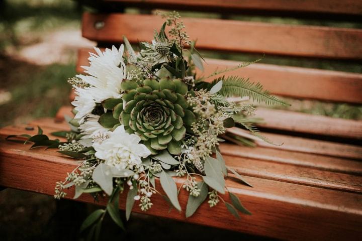 Succulent wedding bouquet