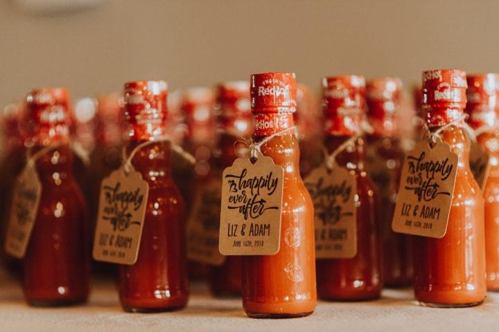 Wedding Favors Monogramed Mini Hot Sauce Favors Hot Sauce 