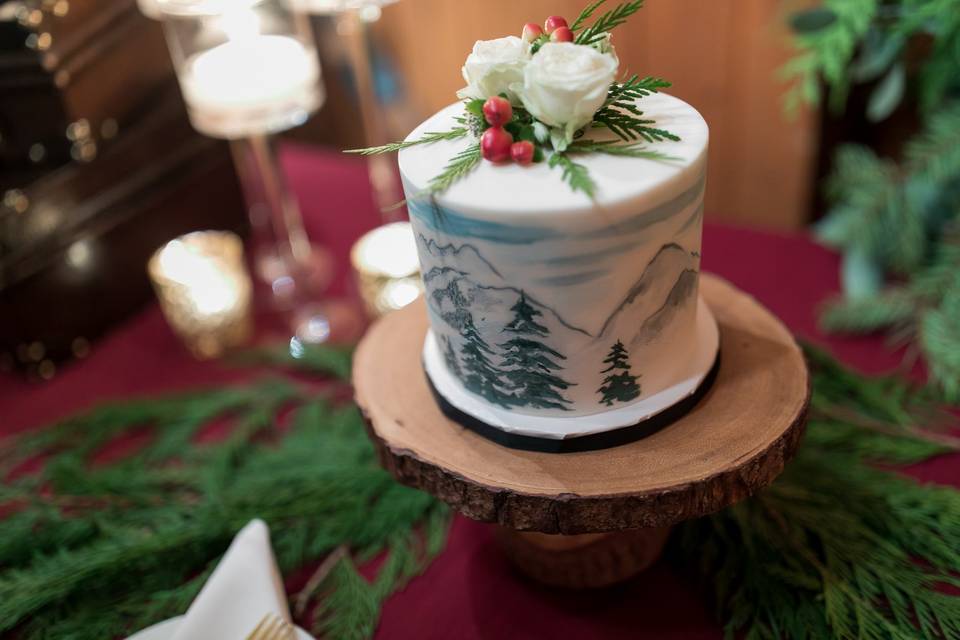 Frosted Christmas Cake Tutorial - Veena Azmanov