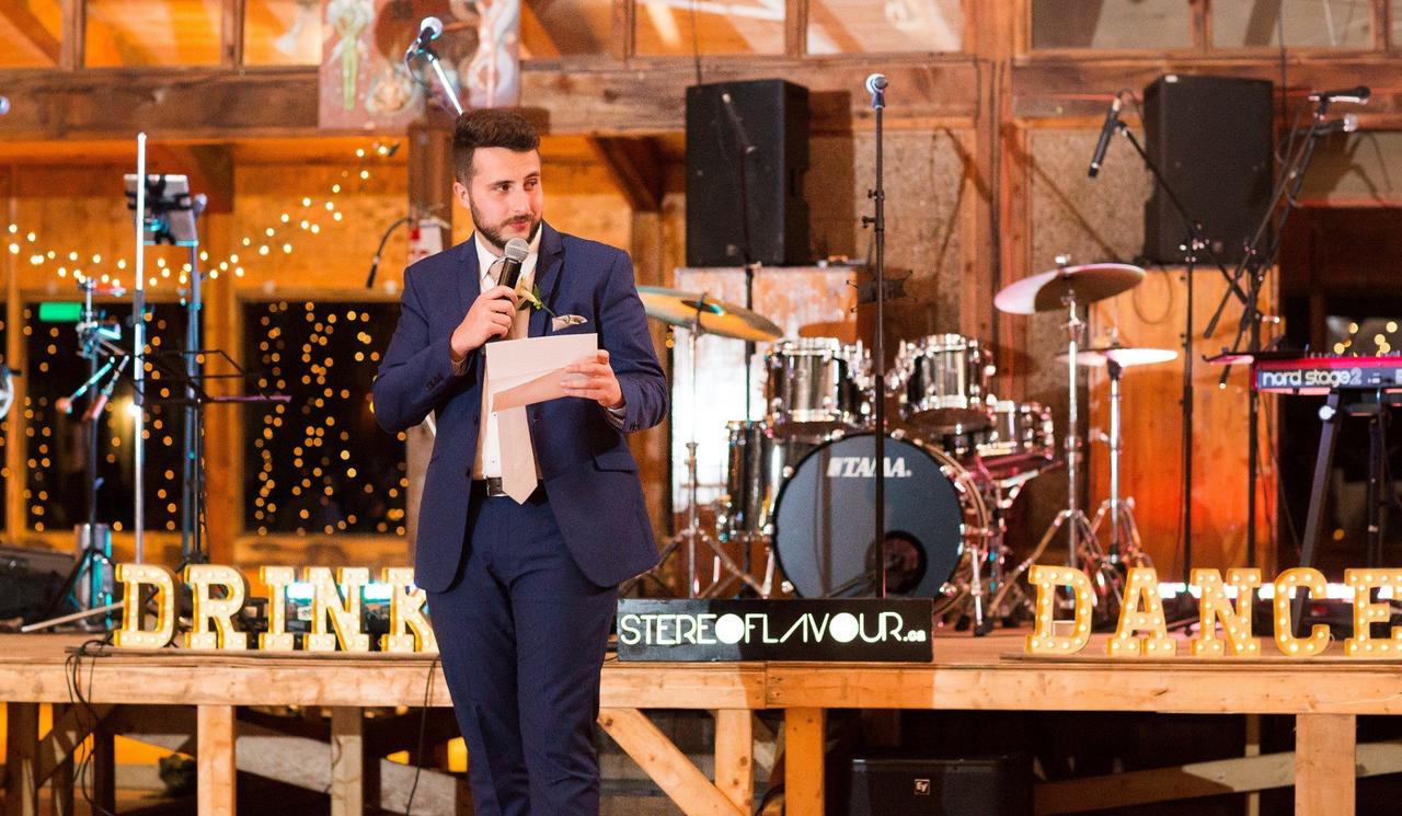 Best man giving a wedding toast