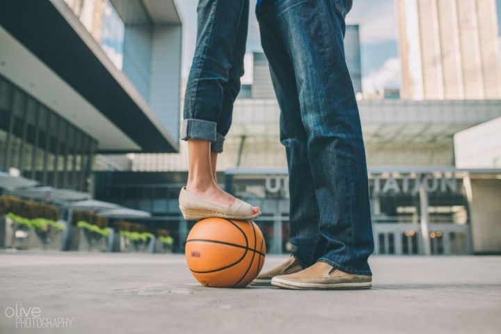 Basketball engagement photo idea