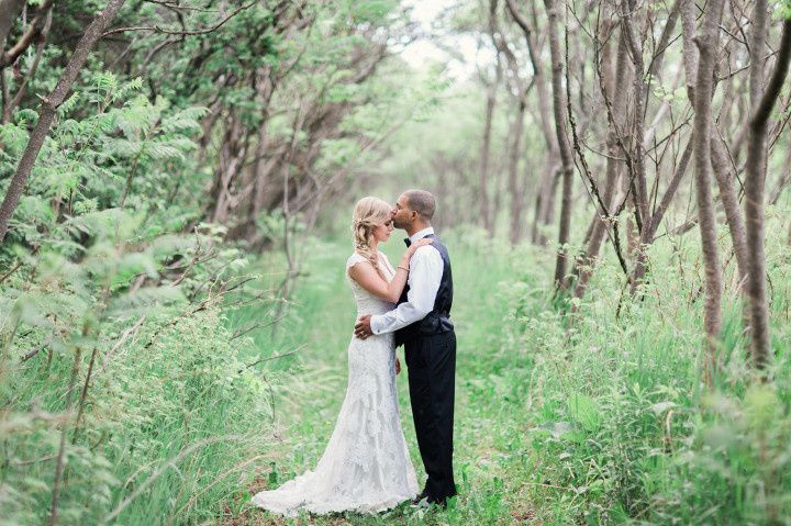 Wedding portrait in a forest