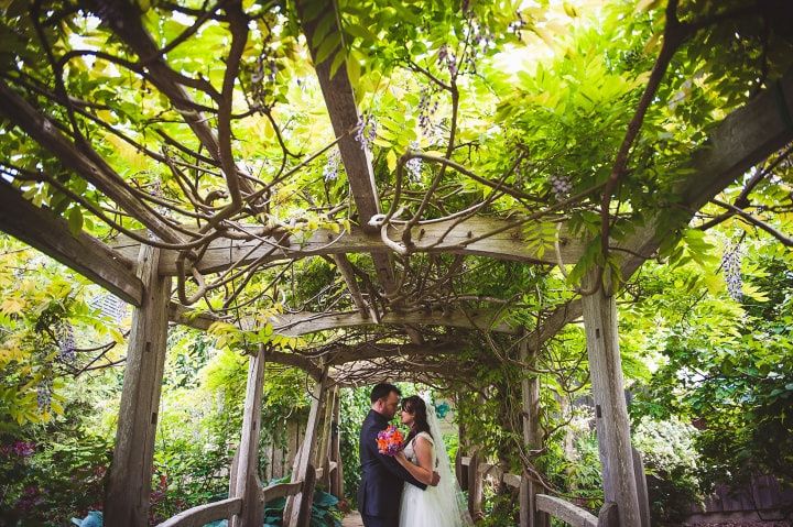 Garden wedding portrait