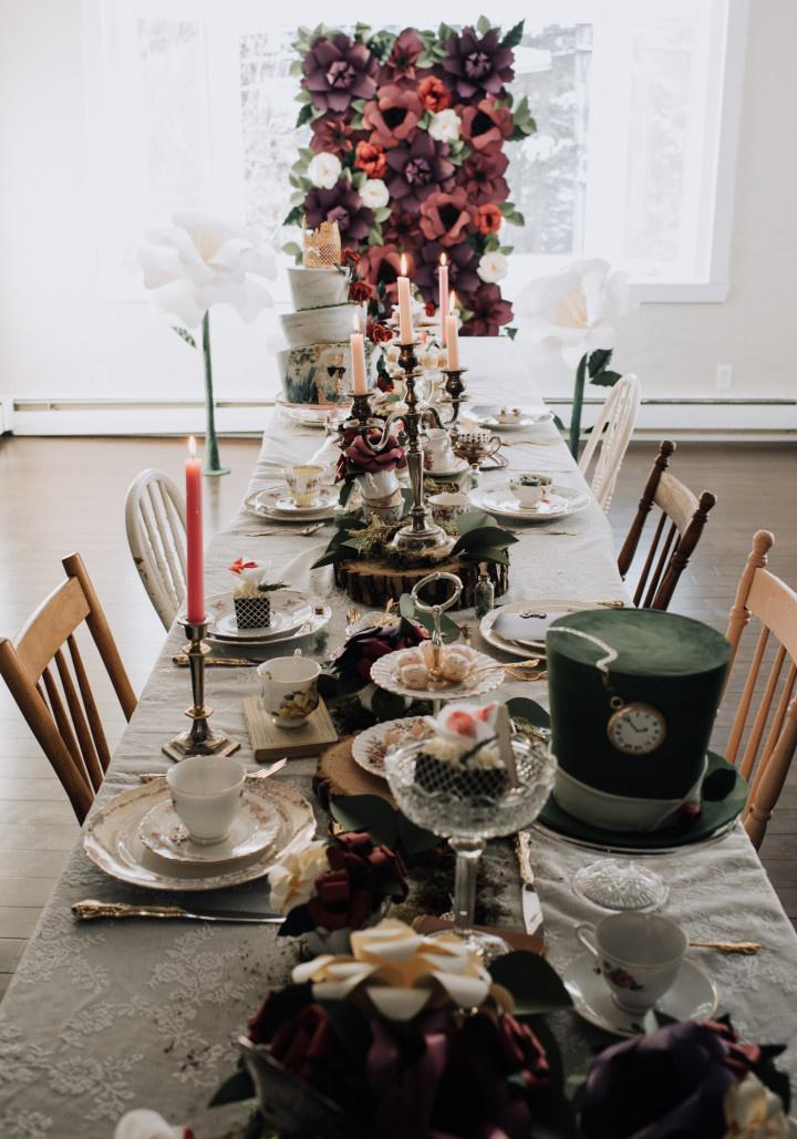 Teaparty in Wonderland Alice in Wonderland Style Table Decoration - Disney  Themed Wedding Designs