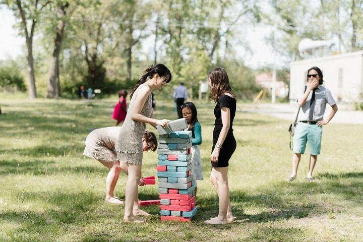 Wedding reception lawn games
