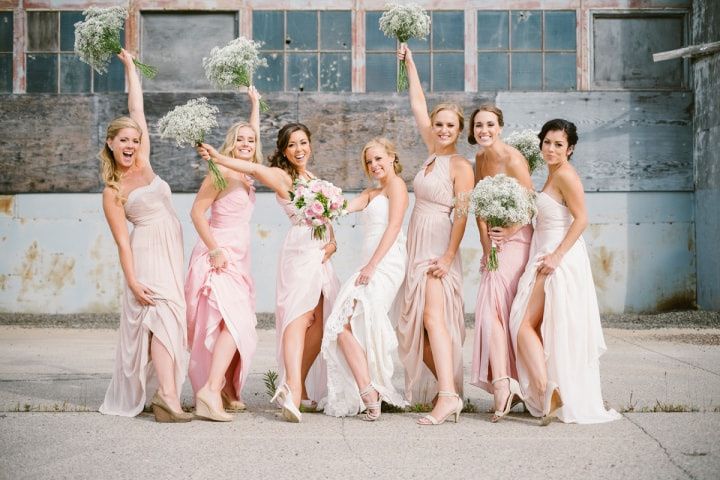 Hideous Pink Taffeta Bridesmaids Gown