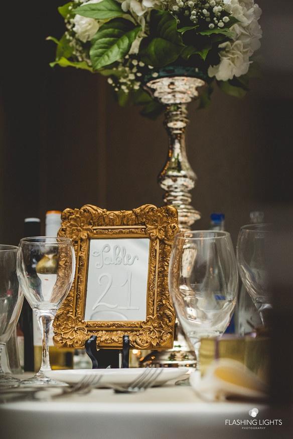 Mirror wedding table number