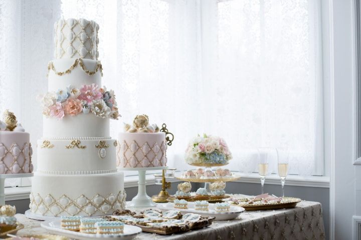 Dalhousie Castle Wedding Cake with a cake Topper of Dalhousie Castle,  Edinburgh