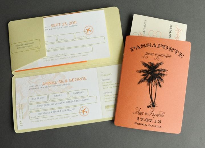 Travel-theme wedding invitation