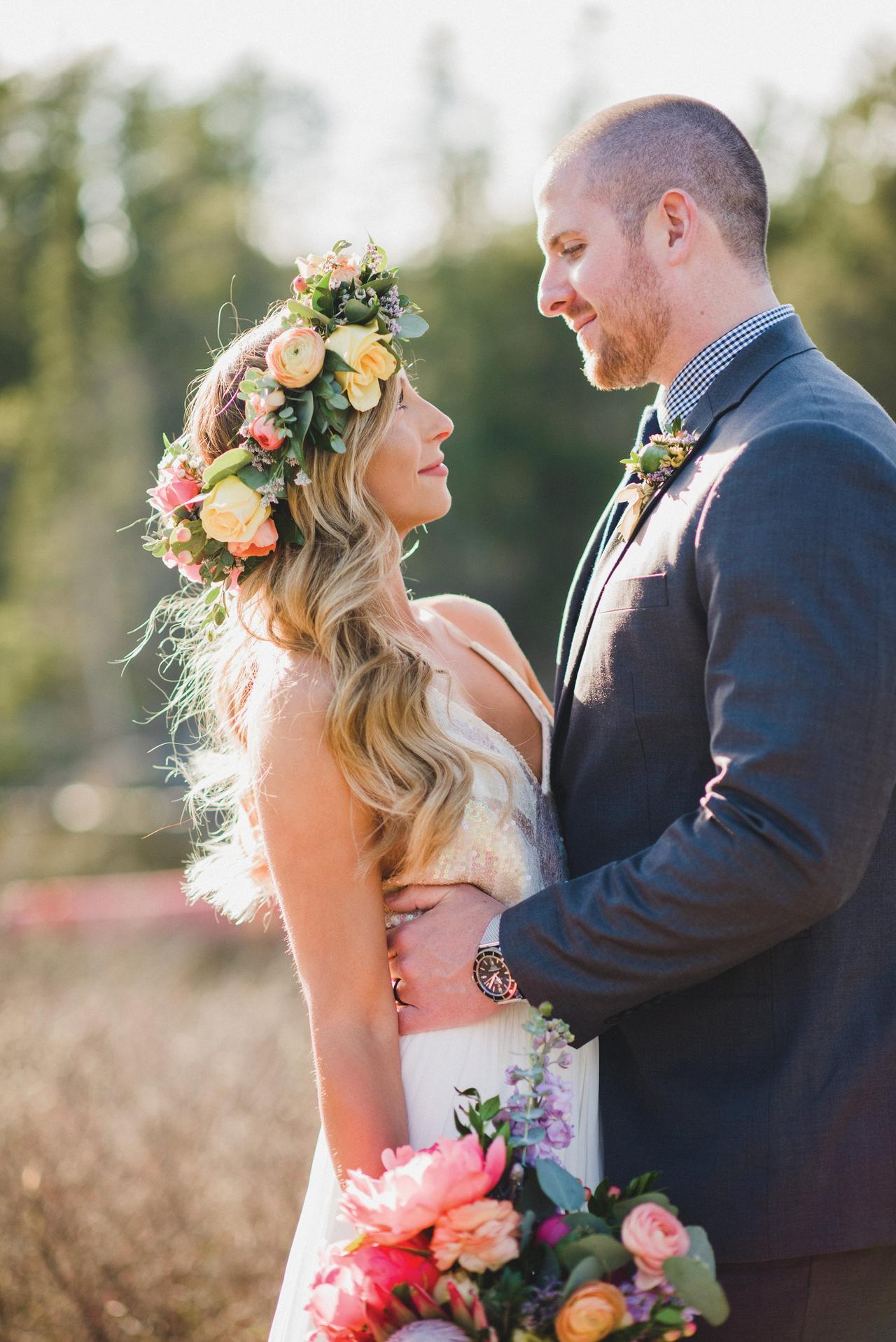 Floral Bun | Flowers in hair, Bridal hair buns, Bridal hairdo