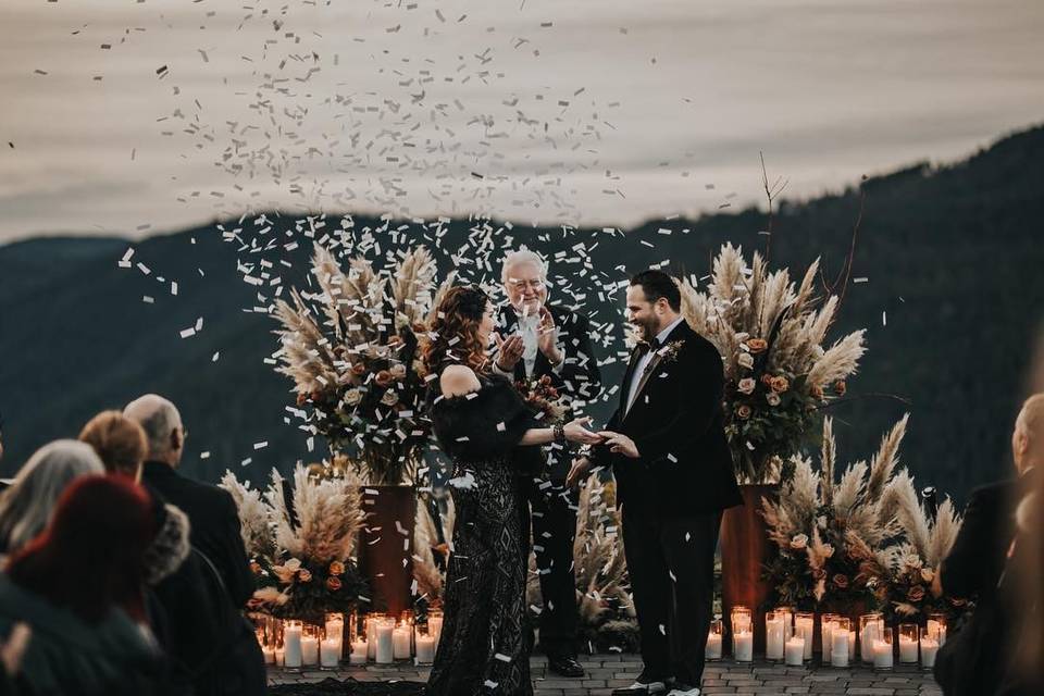 Pampas grass altar arrangments