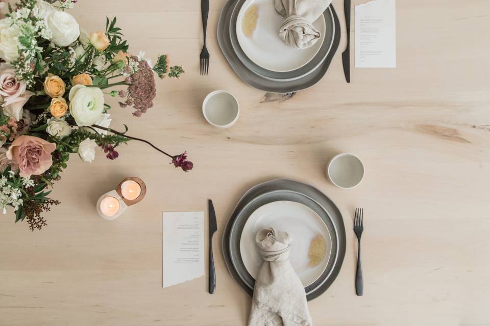 Wedding placesetting Covid 