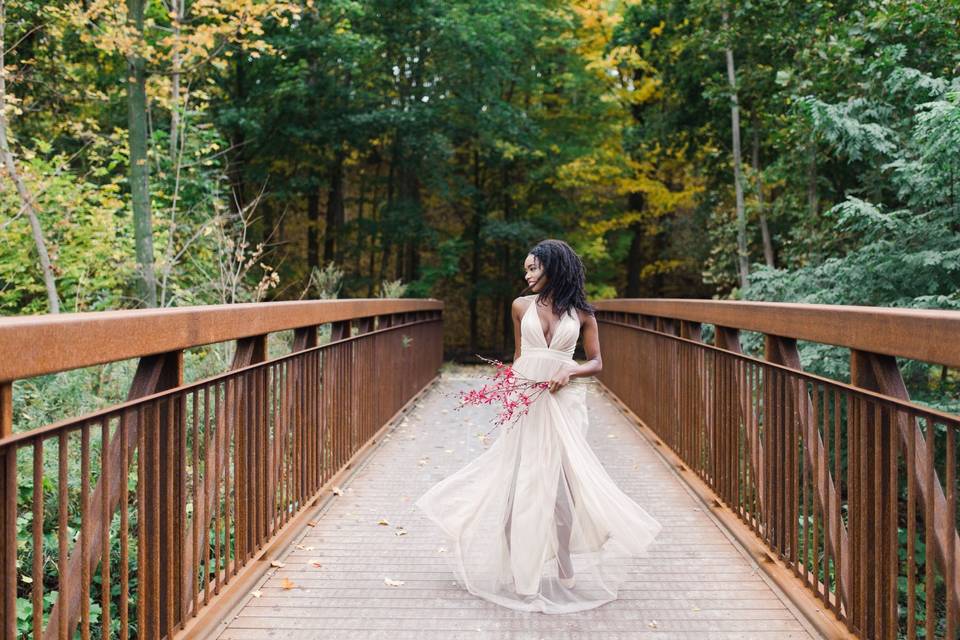 Outdoor bridal portrait