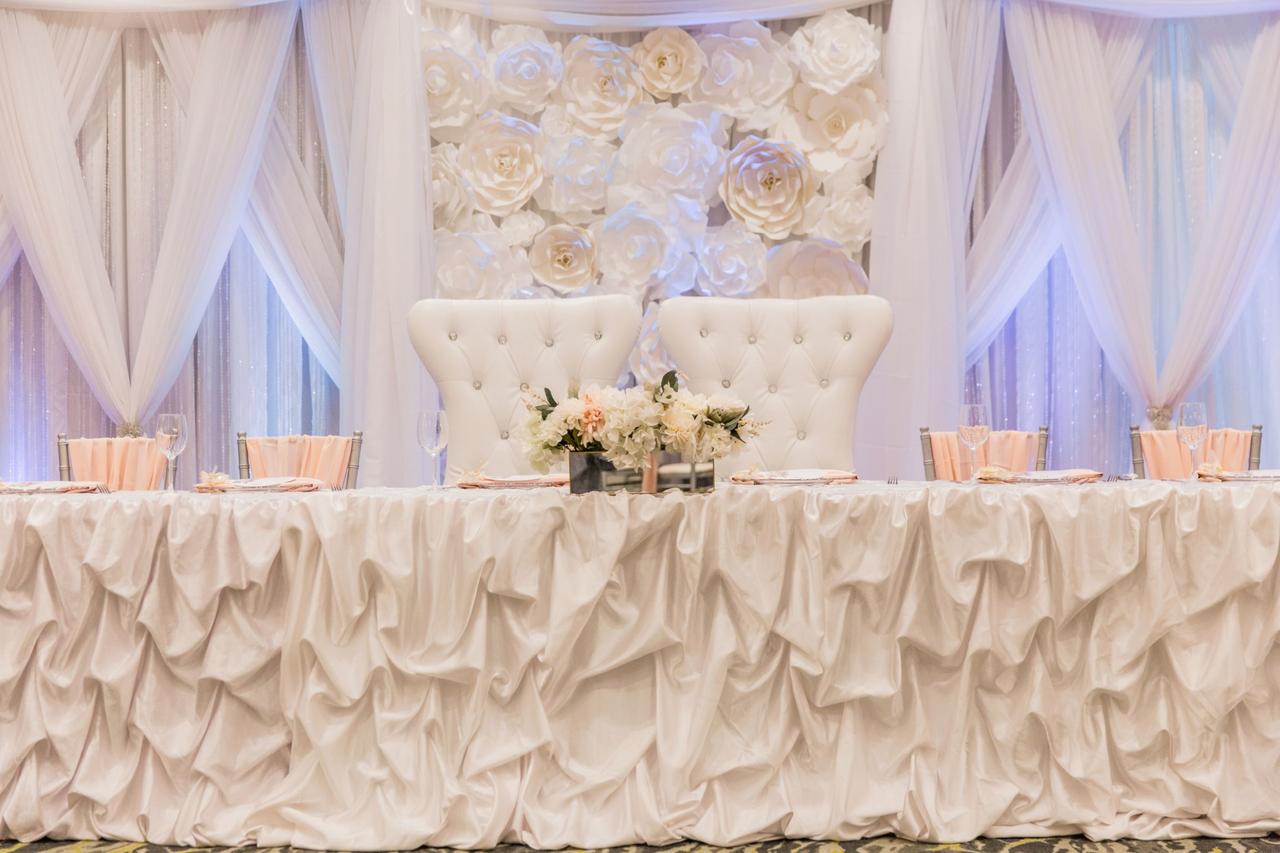 Table skirts shop for weddings