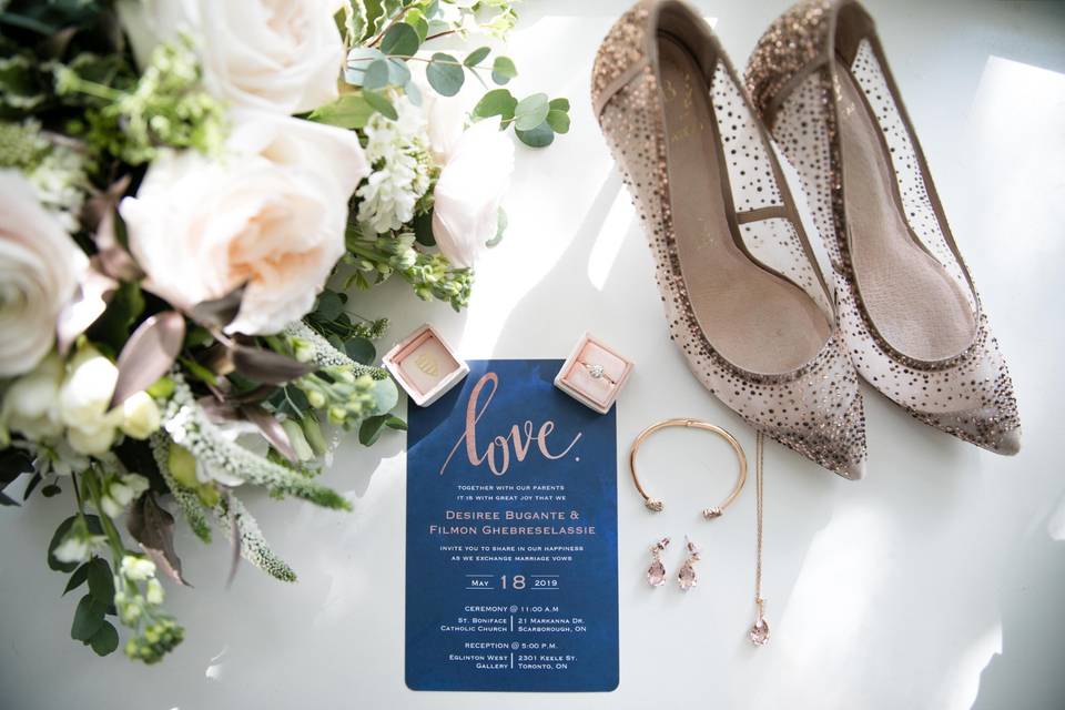 Wedding flat lay photo