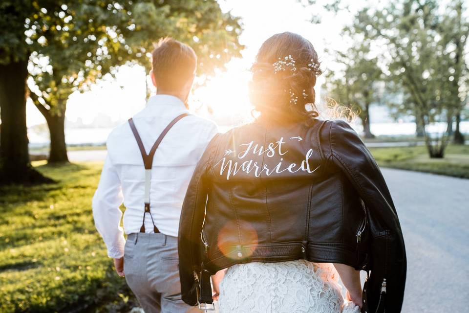 Just married leather jacket