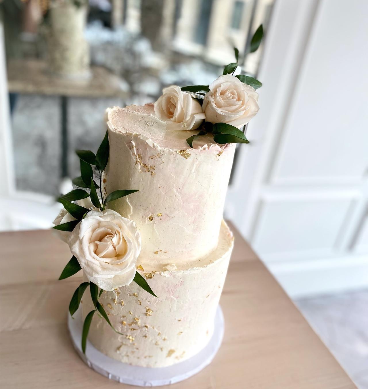 Rustic Burlap & Turquoise Flowers Wedding Cake