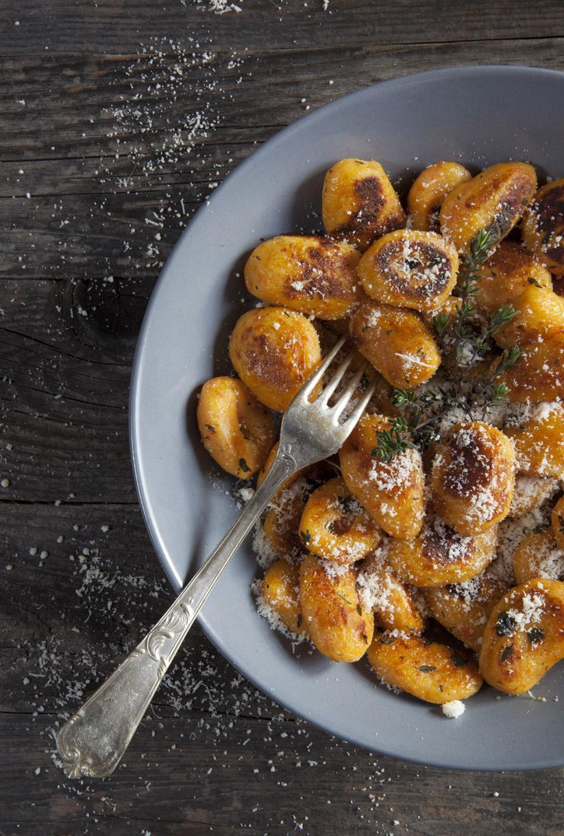 Pumpkin gnocchi with herb-infused butter