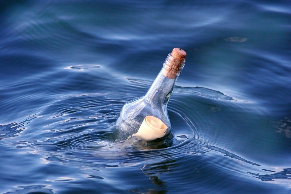 Message in a bottle for a nautical wedding