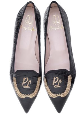 Ella black croc laurels, Pretty Ballerinas