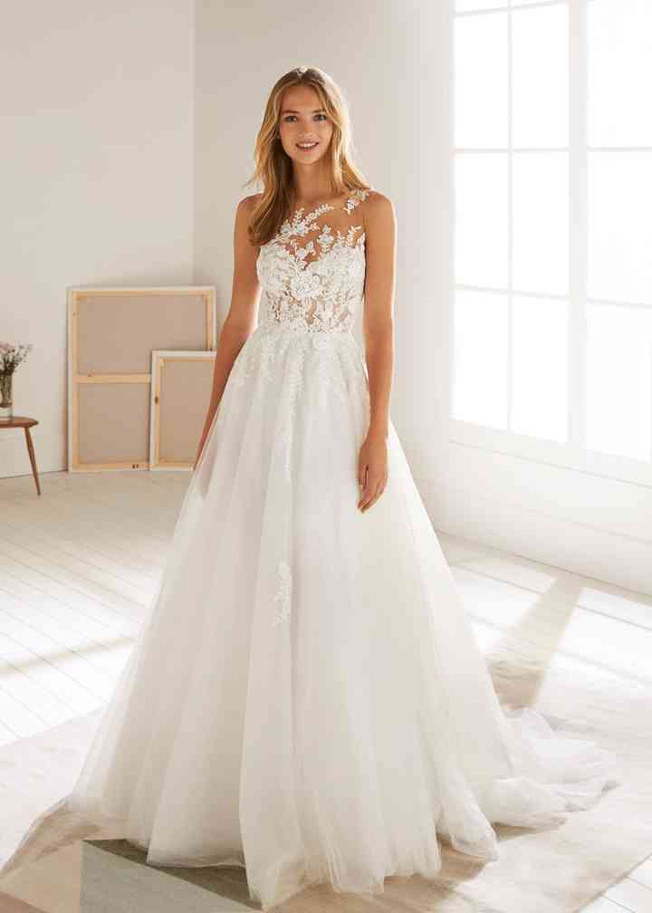 White one barcelona wedding cheap dress