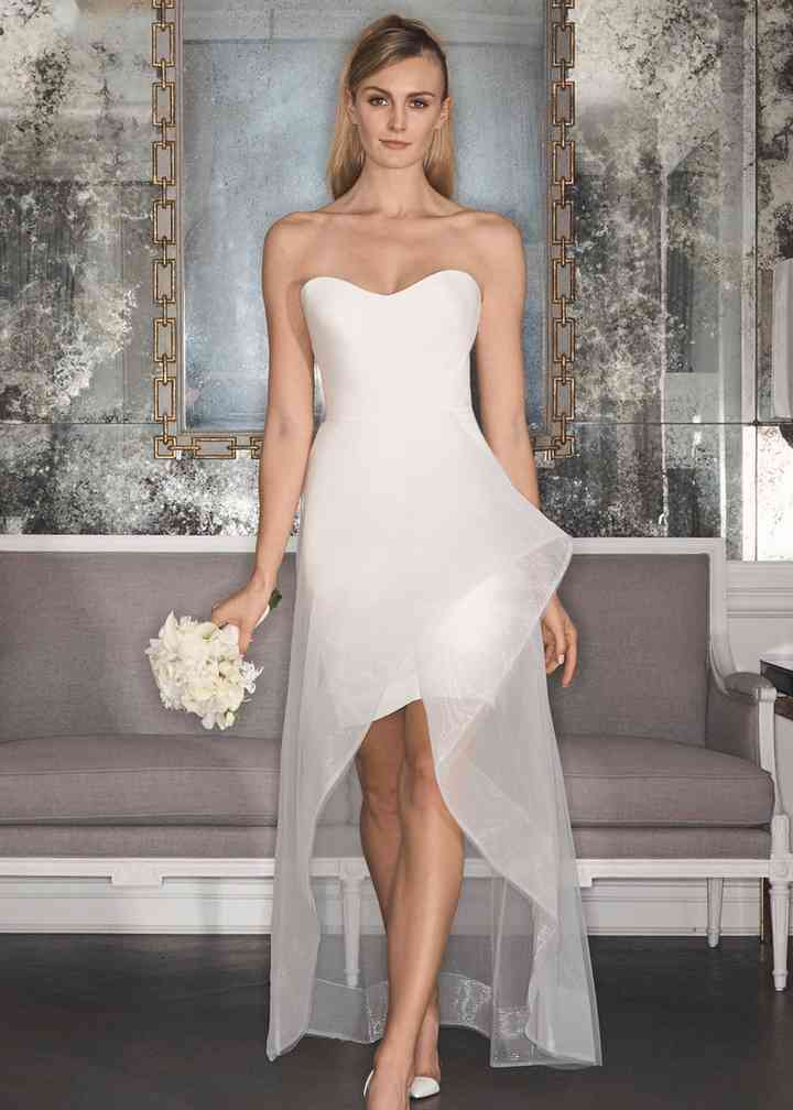 Strapless Short Wedding Dress Romona Keveza