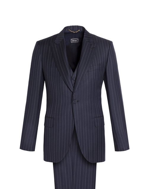 PINSTRIPED THREE-PIECE CONTINENTAL SUIT, Brioni