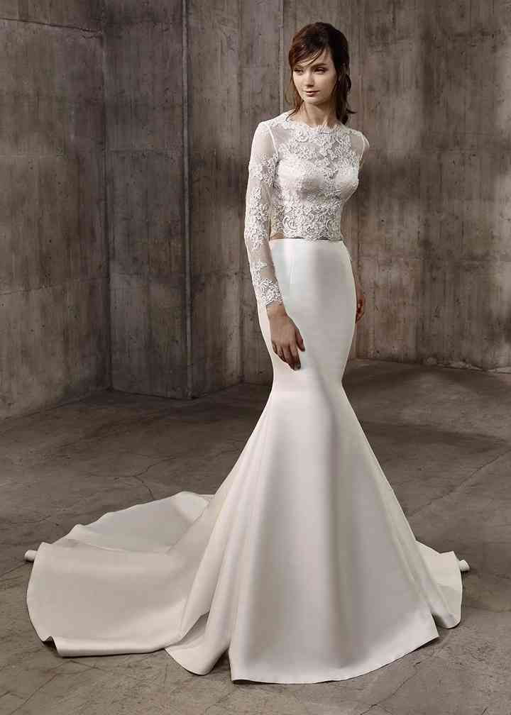 wedding dress off the shoulder lace LADA Off Shoulder Lace Beaded Bridal Wedding Dress Off White / 10 USA