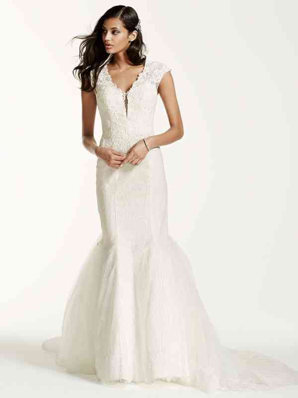 David's bridal cap sales sleeve wedding dress