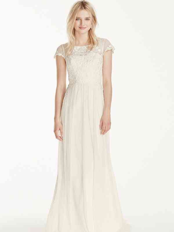 David's bridal cap sale sleeve wedding dress