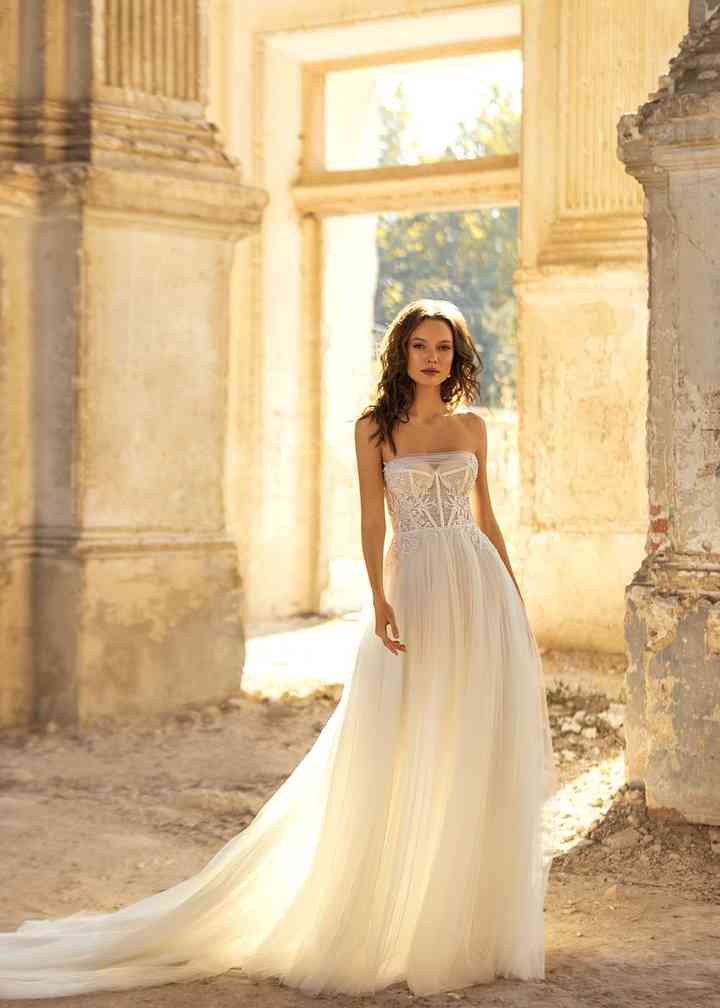 Eva Lendel Satin Off Shoulder Satin Bridal Dress A Line Country Wedding  Dress With Short Sleeves Style 2302 From Kokig, $88.18