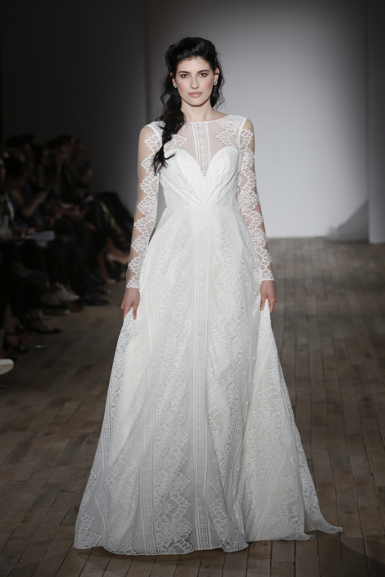 Hayley paige long outlet sleeve lace wedding dress