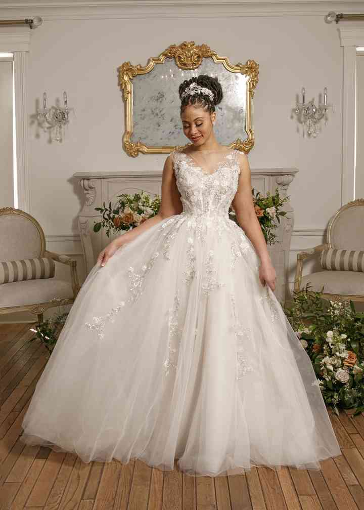 Casablanca Bridal 4546 Sylvie Mermaid Sweetheart Neckline Tulle Floral –  Glass Slipper Formals