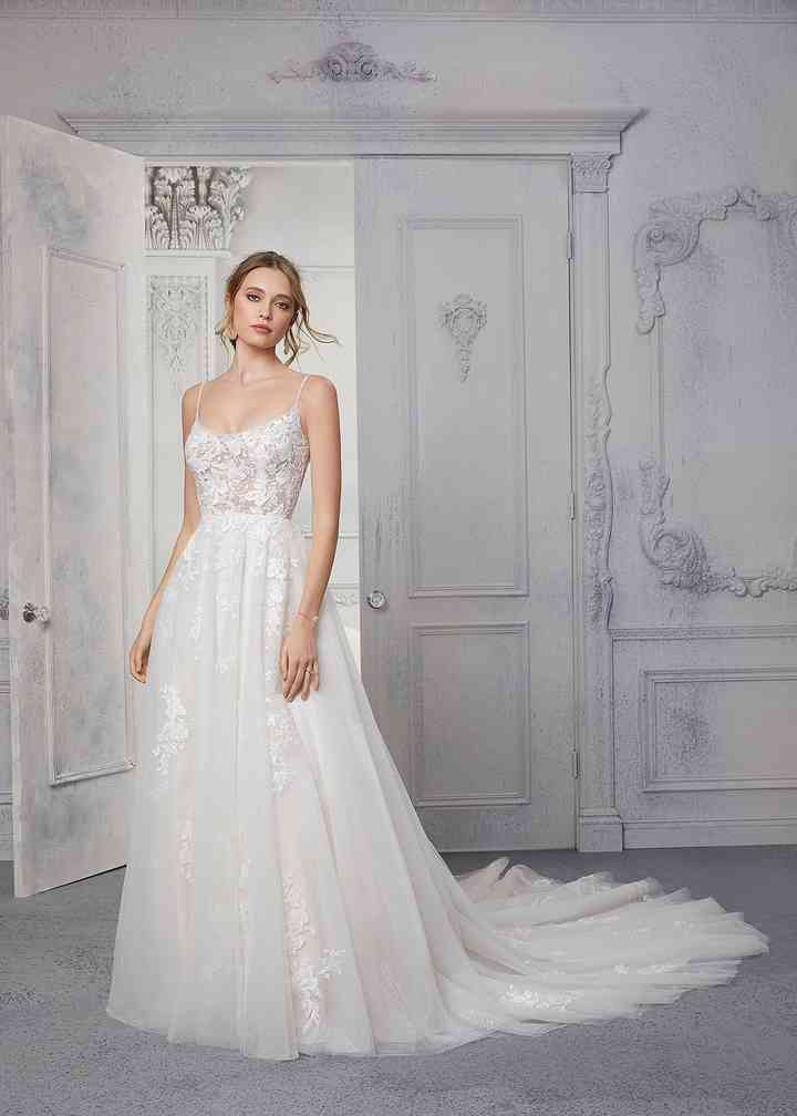 GRANVILLE, Flared wedding dress with halter neckline