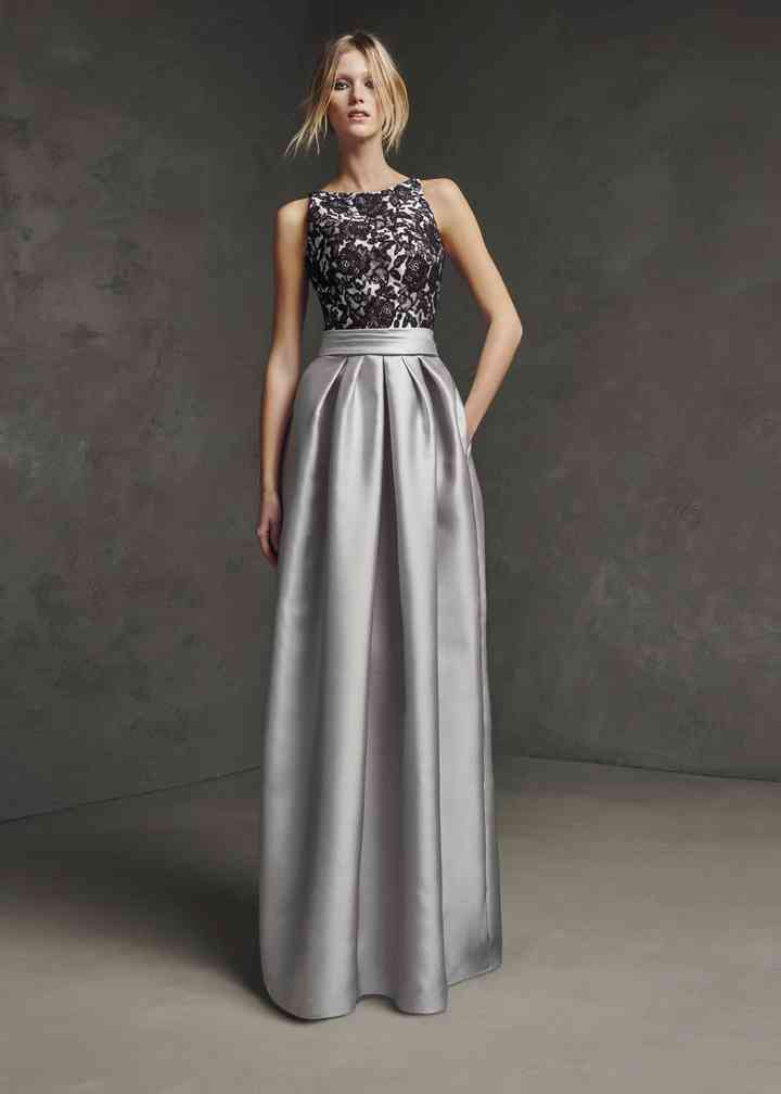pronovias 2016 evening dresses Navy Blue Velvet Dress - Bridesmaid Dress main image 1