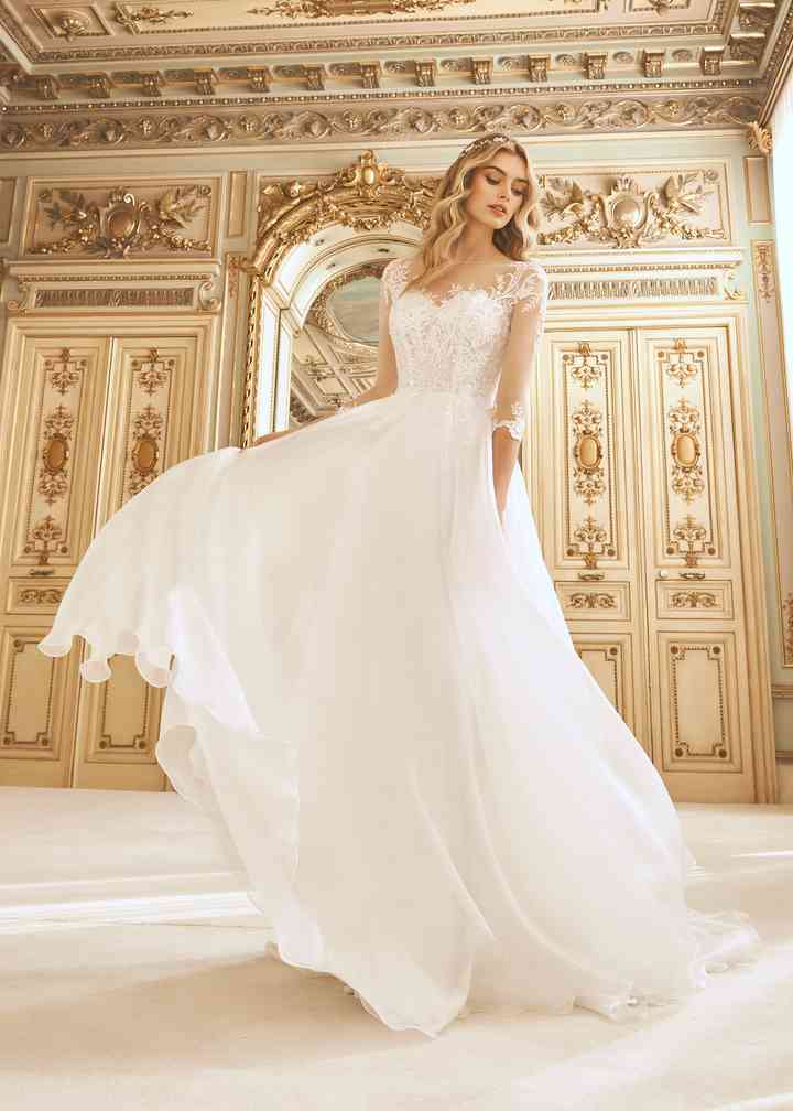 Illusion Neckline Long Sleeves Allover Lace Mermaid Wedding Dress QW2679