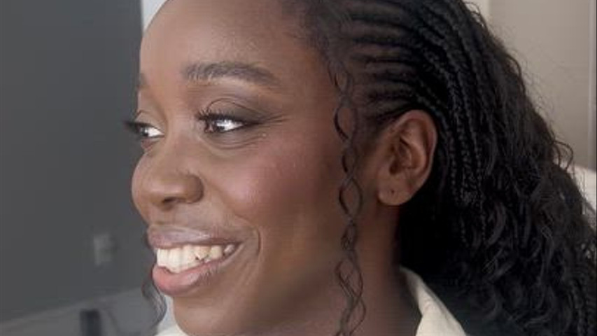 Natural glam makeup on deeper skin tone
