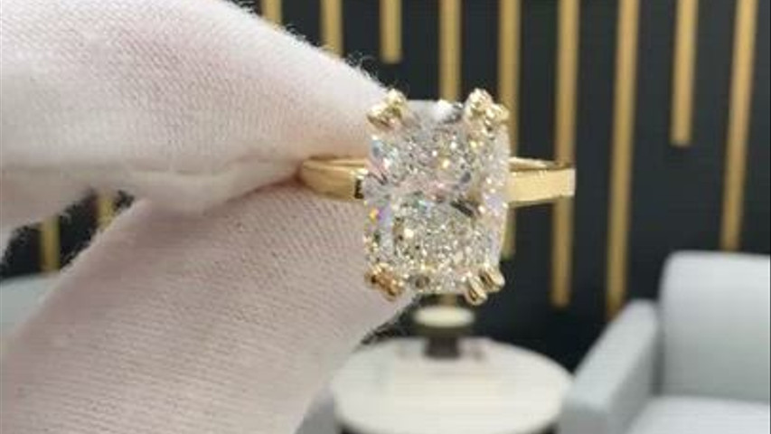 4 Carat Custom Cushion Cut 