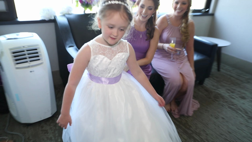 Melissa and jim getting ready