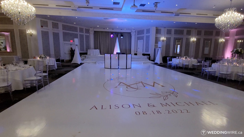 Vinyl Dance Floor and Uplights at Crystal Fountain