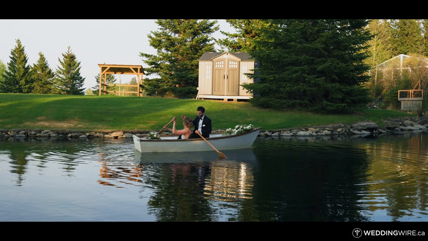 Pine and pond wedding event