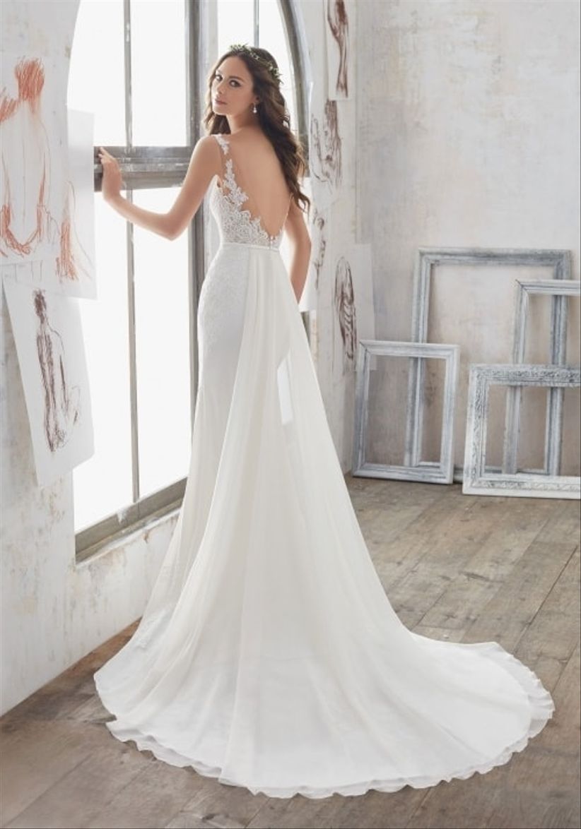 bridal train short gown styles