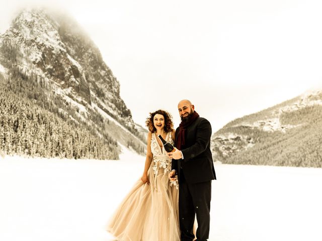 Brandon and Antonia&apos;s wedding in Lake Louise, Alberta 24