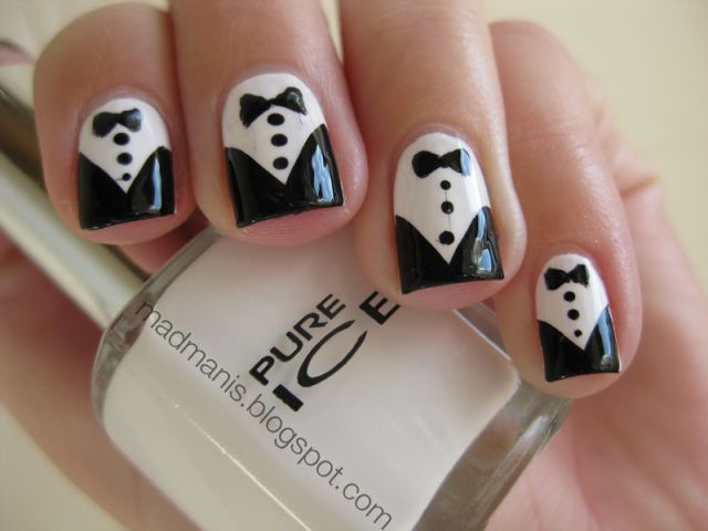 tuxedo nail art 3